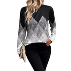 Damen Langarmshirt mit modernem geometrischem Muster R&B