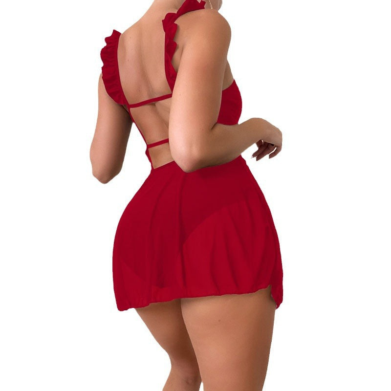 Damen Verspieltes Strandkleid mit Rüschendetails R&B