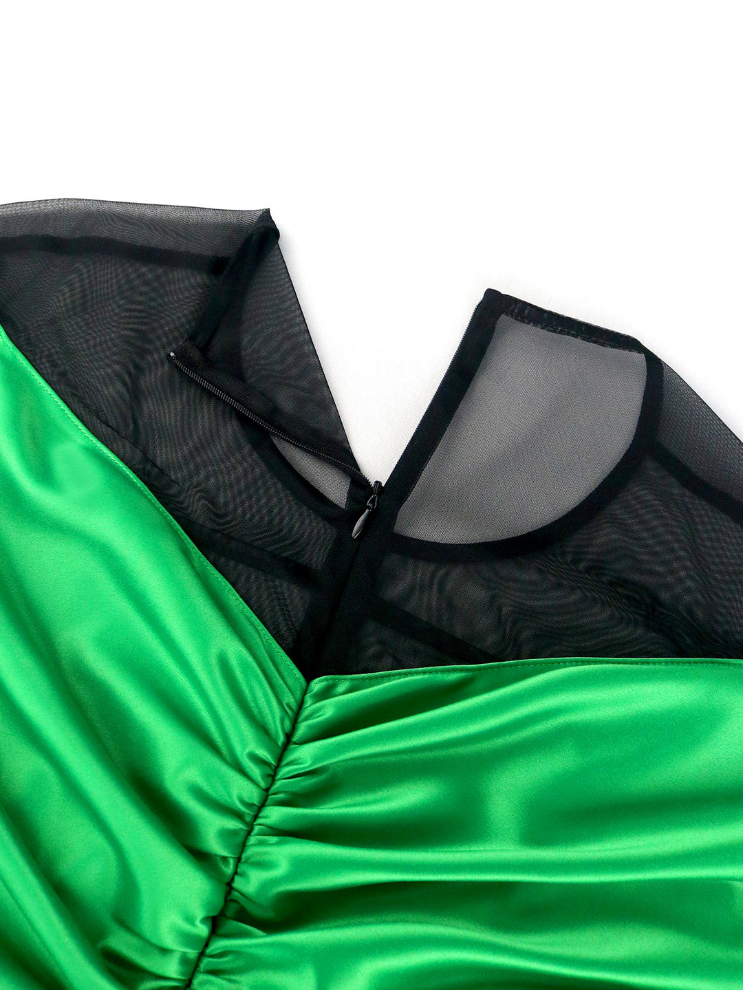 Damen elegantes Kleid mit asymmetrischem Volant und Rüschenabschluss R&B