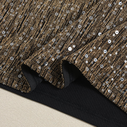 Damen Party Minikleid mit schimmerndem Pailletten-Effekt und figurbetontem Schnitt R&B