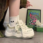 Damen modische Plattform Sneakers mit Sternapplikation R&B