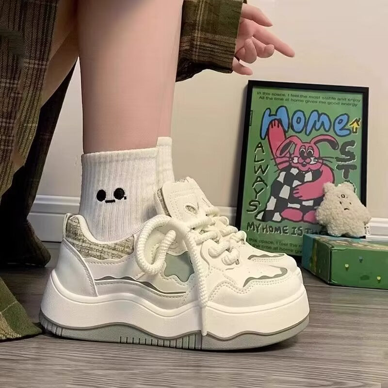 Damen modische Plattform Sneakers mit Sternapplikation R&B