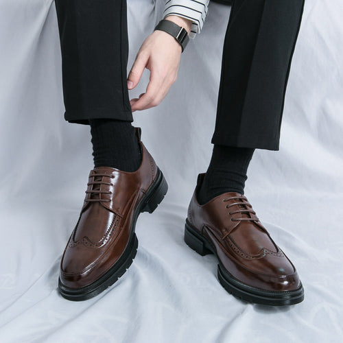 Herren Elegante Schnürschuhe aus hochwertigem Leder mit rutschfester Sohle R&B