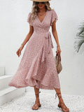 Damen Wickelkleid mit floralem Muster