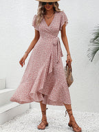 Damen Wickelkleid mit floralem Muster