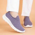 Damen nan elastische Strick-Slipper mit dämpfender Laufsohle R&B