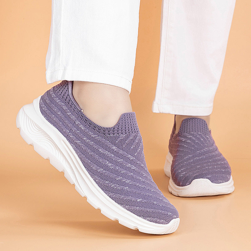Damen nan elastische Strick-Slipper mit dämpfender Laufsohle R&B
