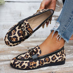 Damen elegante Mokassins mit tierischem Muster R&B