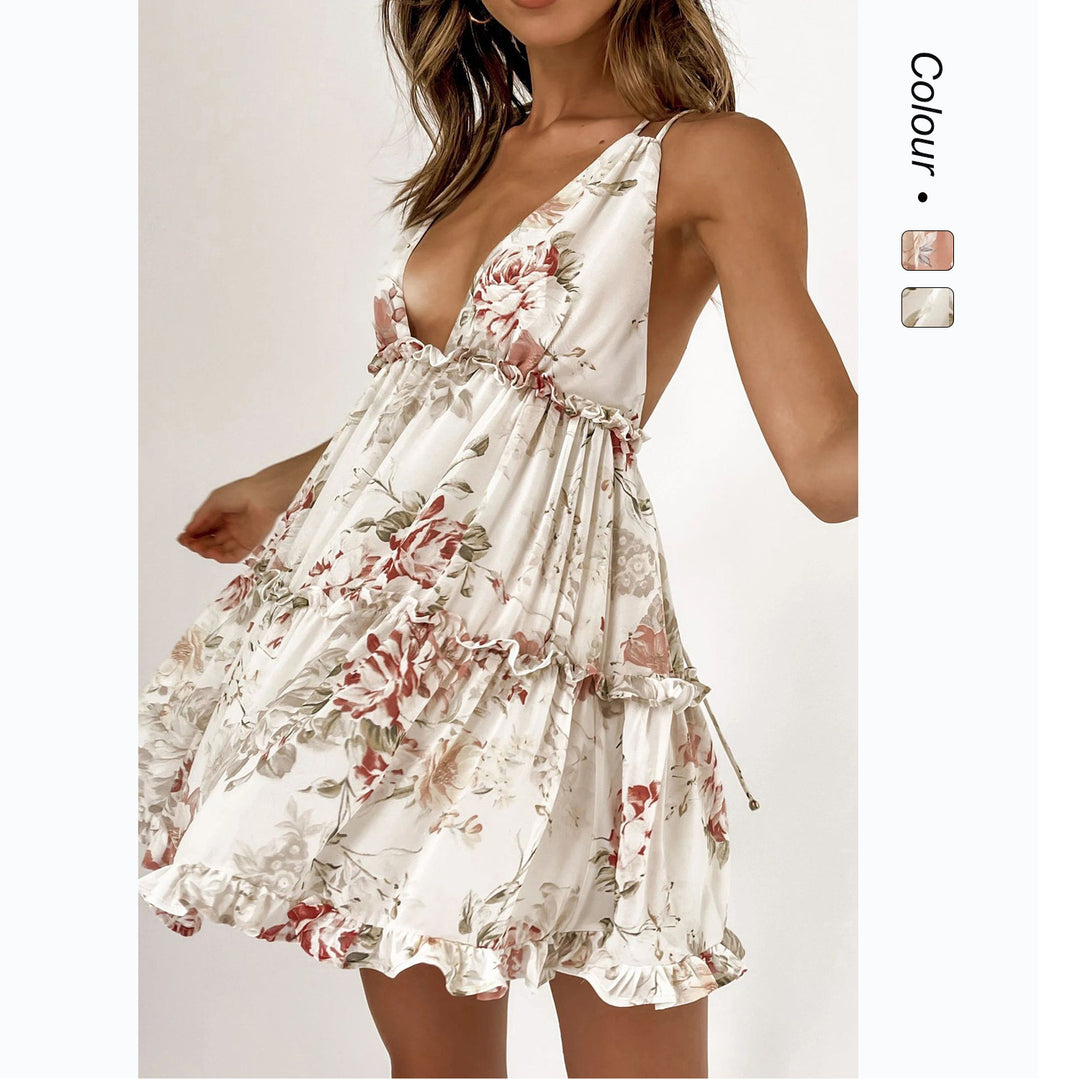 Damen Strahlendes Sommerkleid mit fließendem Schnitt und floralem Design R&B