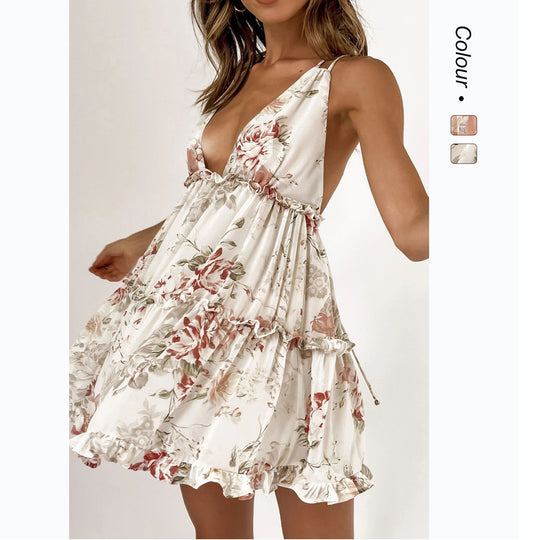 Damen Strahlendes Sommerkleid mit fließendem Schnitt und floralem Design R&B