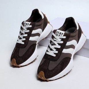 Damen Sportliche Retro Sneakers mit modischem Wildleder-Design R&B