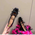 Damen elegante Ballerinas mit Schleifenverzierung R&B