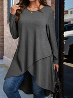 Damen asymmetrisches Langarmshirt mit elegantem Schnitt R&B