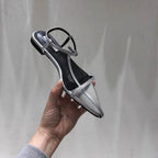 Damen elegante T-Strap Sandalen mit verstellbarem Riemen und komfortabler Sohle R&B