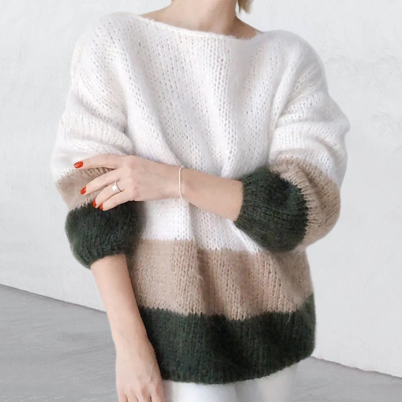 Damen modischer Strickpullover mit weichem Material und lässigem Schnitt R&B