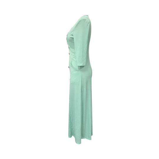 Damen Wickelmaxikleid mit gefalteter Oberteilgestaltung und praktischen Taschen R&B