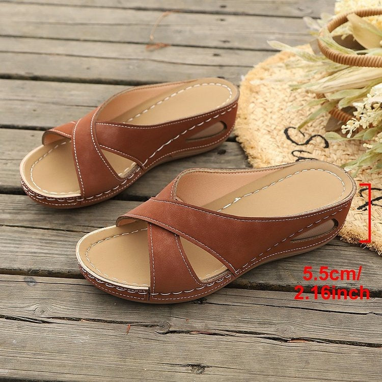 Damen Komfortable Wedge-Pantoletten R&B