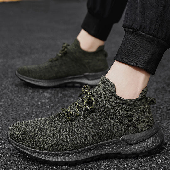 Damen sportliche Sneaker mit atmungsaktiver Strick-Oberfläche und stabiler Sohle R&B