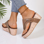 Damen Wedge-Pantoletten mit stilvoller Korksohle und komfortabler Fußbettung R&B
