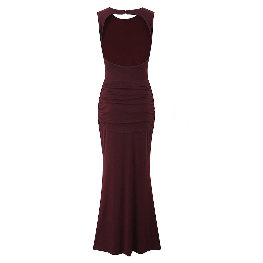 Damen Maxikleid mit raffinierten Drapierungen und elegantem Rückenausschnitt R&B