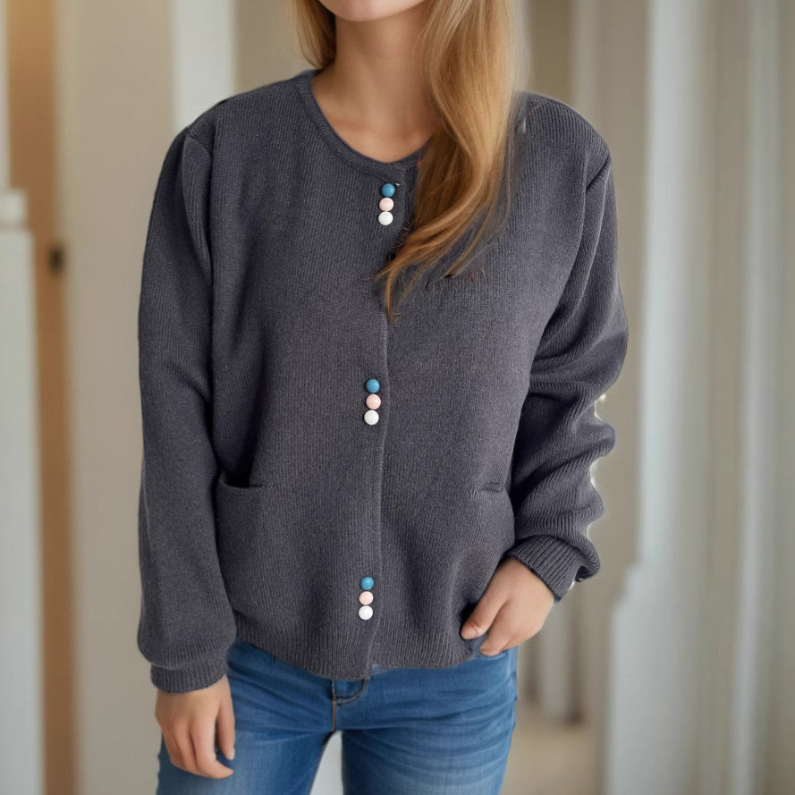 Damen Cardigan mit dekorativen Knöpfen und praktischen Taschen R&B