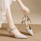 Damen Elegante und funkelnde Slingback-Pumps mit Glitzer R&B