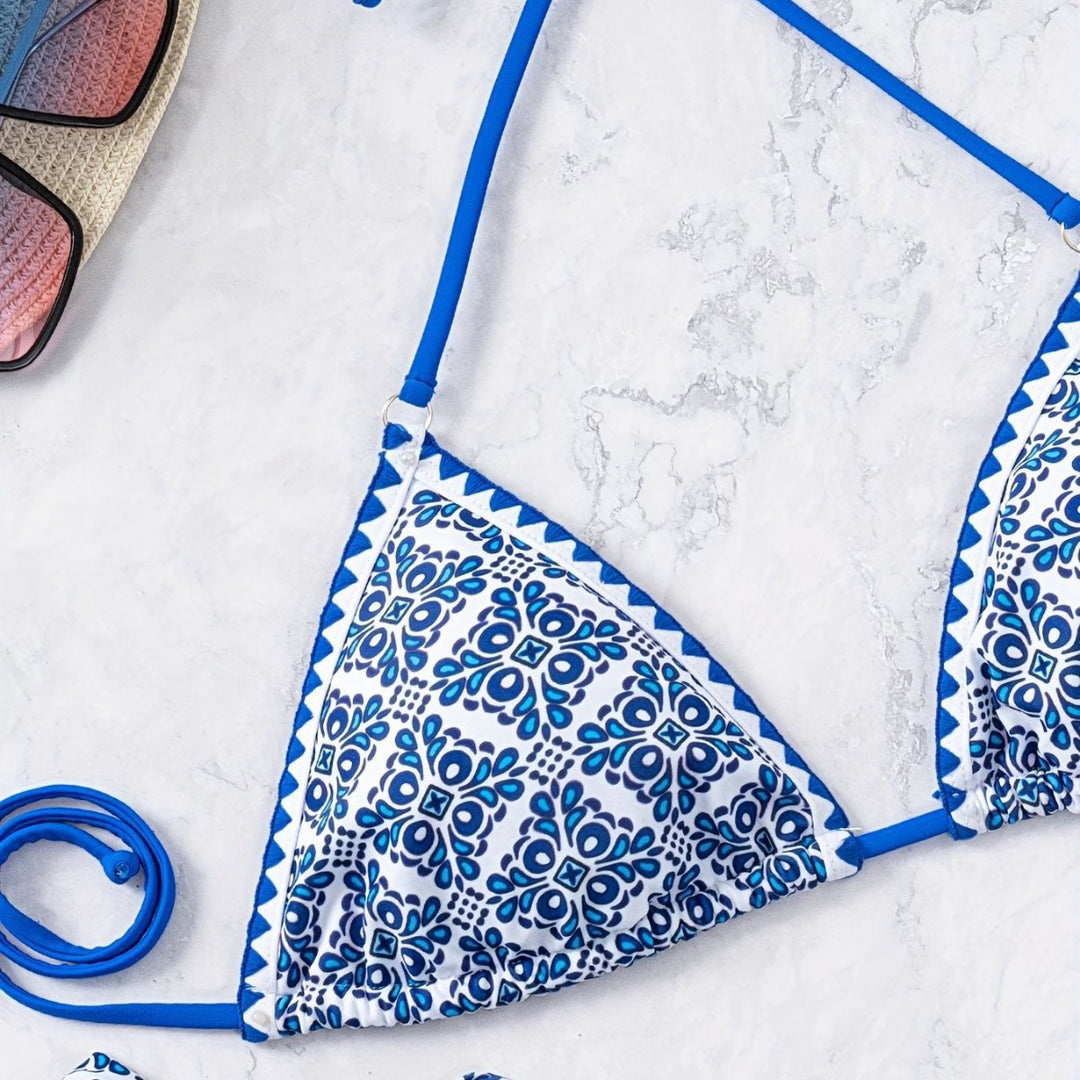 Damen Triangel-Bikini mit verspieltem Knoten-Design R&B