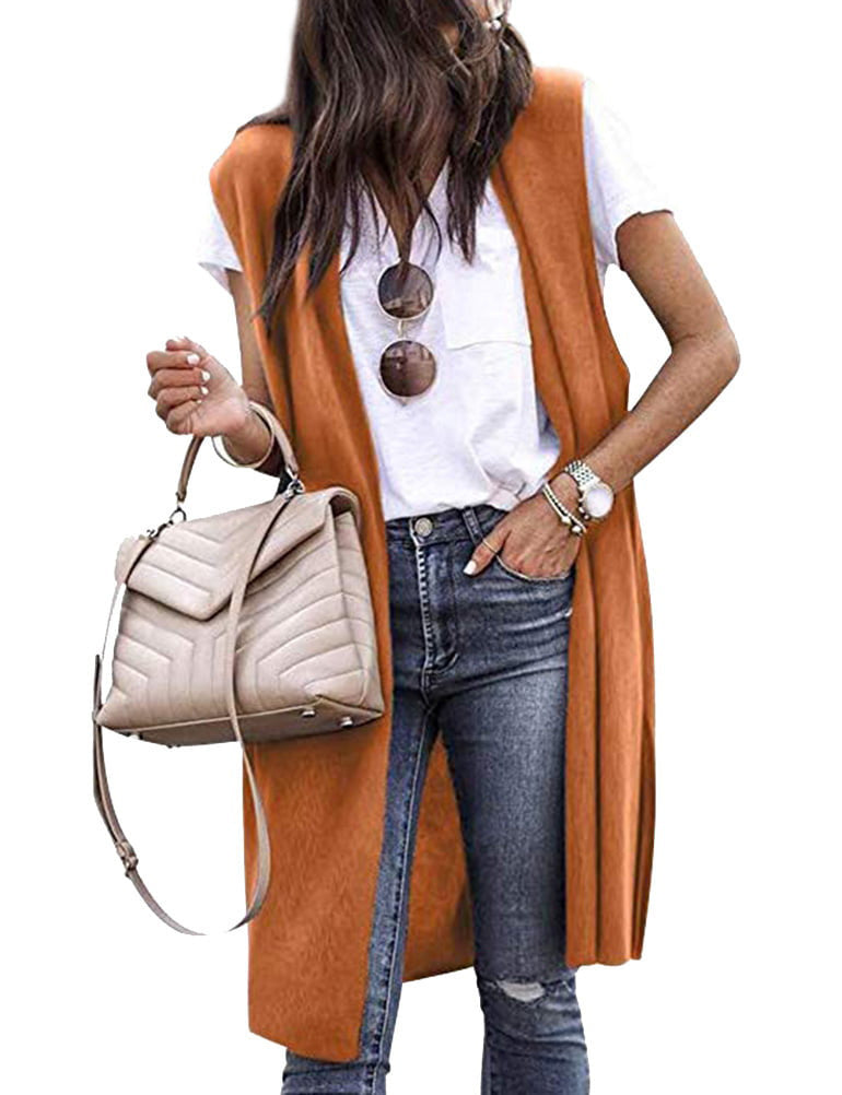 Damen Strickweste im lässigen Oversized-Design mit offenen Fronten und kurzer Ärmellänge R&B
