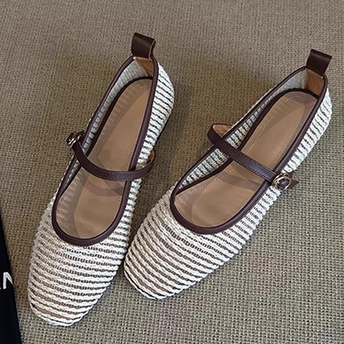 Damen Klassische Ballerinas mit verstellbarem Riemen R&B