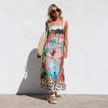 Damen Sommerliches Maxikleid mit buntem Print und luftiger Passform