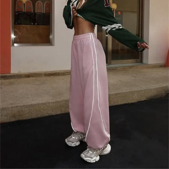 Damen lässige Sporthose mit seitlichem Streifen und praktischen Taschen R&B