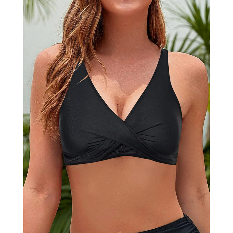 Damen Sportliches Bikinioberteil mit Wickeldesign R&B