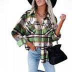 Damen Karobluse mit aufgesetzten Taschen und modernem Schnitt R&B