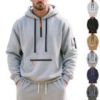 Herren nan funktionaler Kapuzenpullover mit kurzem Frontreißverschluss, wasserabweisenden Zippern und Utility-Ärmeltasche R&B