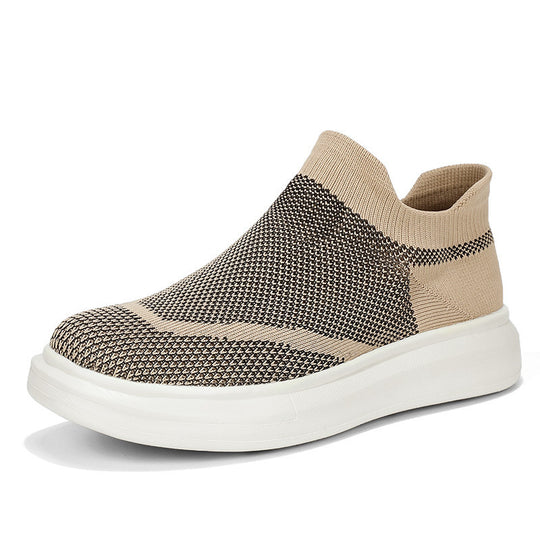Damen Atmungsaktive Slip-On Sneakers mit elastischem Strickdesign R&B