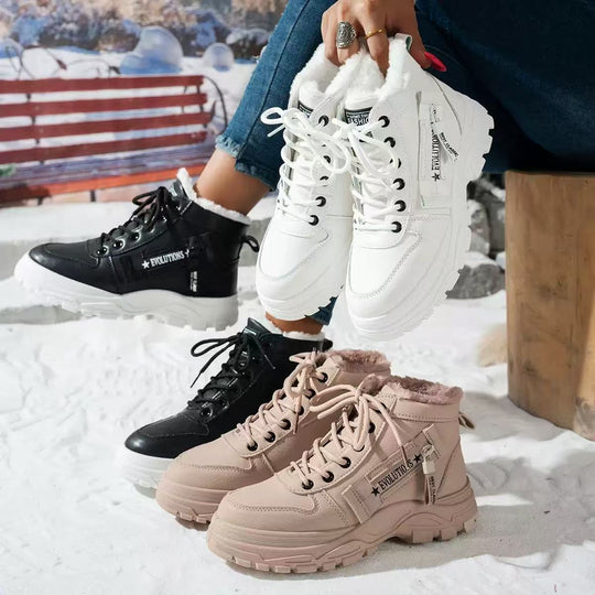 Damen gefütterte High-Top Sneakers mit rutschfester Sohle und modischem Design R&B