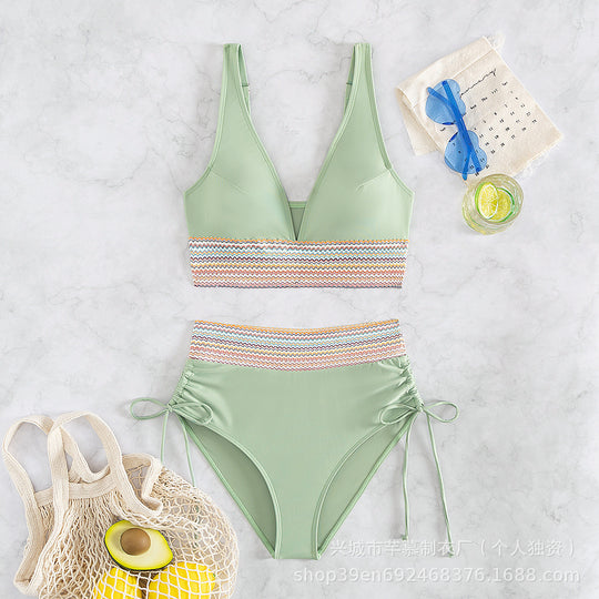 Damen Hochgeschnittener Sportbikini R&B