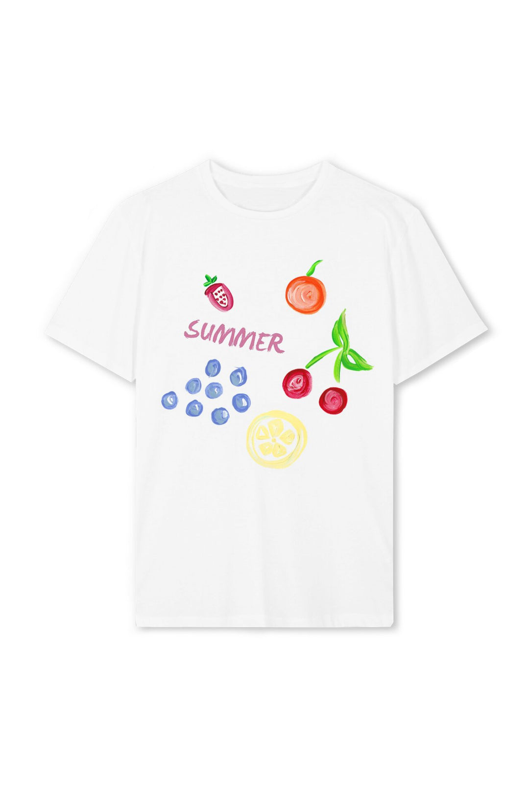 Damen T-Shirt mit farbenfrohem Motiv und kreativem Design R&B