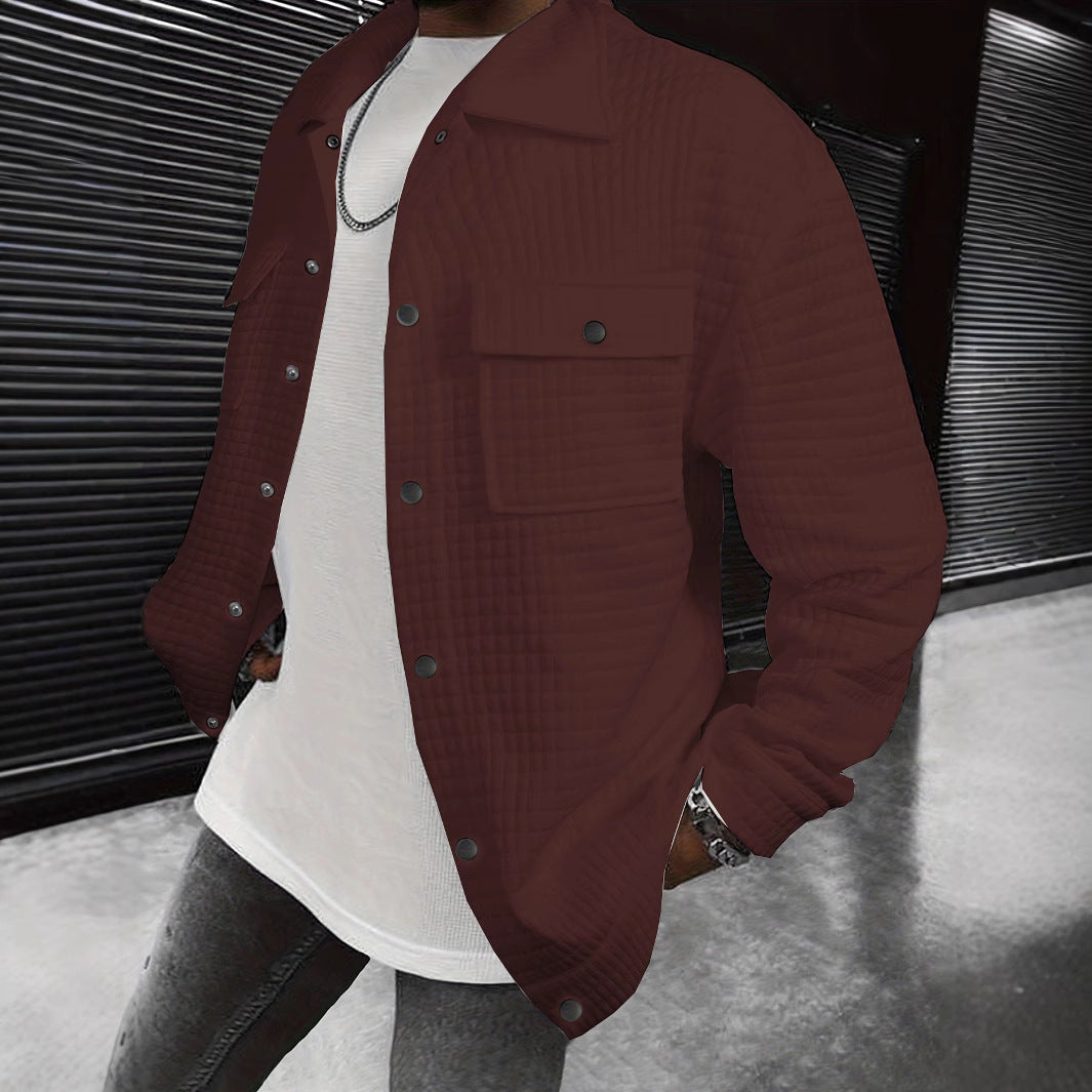 Herren Lässige Überziehjacke mit strukturiertem Design und praktischen Taschen R&B