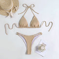 Damen Triangel-Bikini mit verstellbaren Trägern und tiefem Slipschnitt R&B