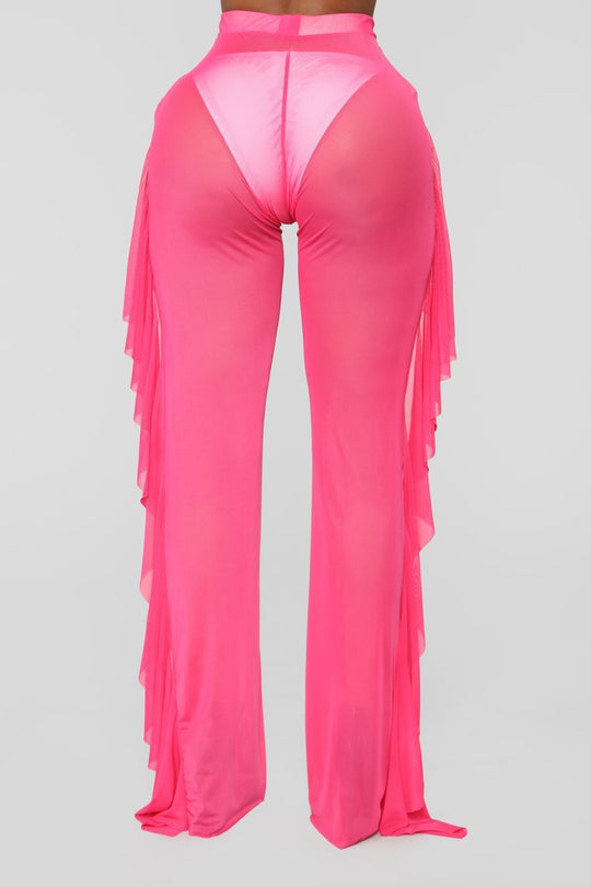 Damen Anziehbare Boho-Hosen mit Rüsche R&B
