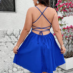 Damen A-Linien Kleid mit schmalen Spagettiträgern und figurfreundlichem Schnitt R&B