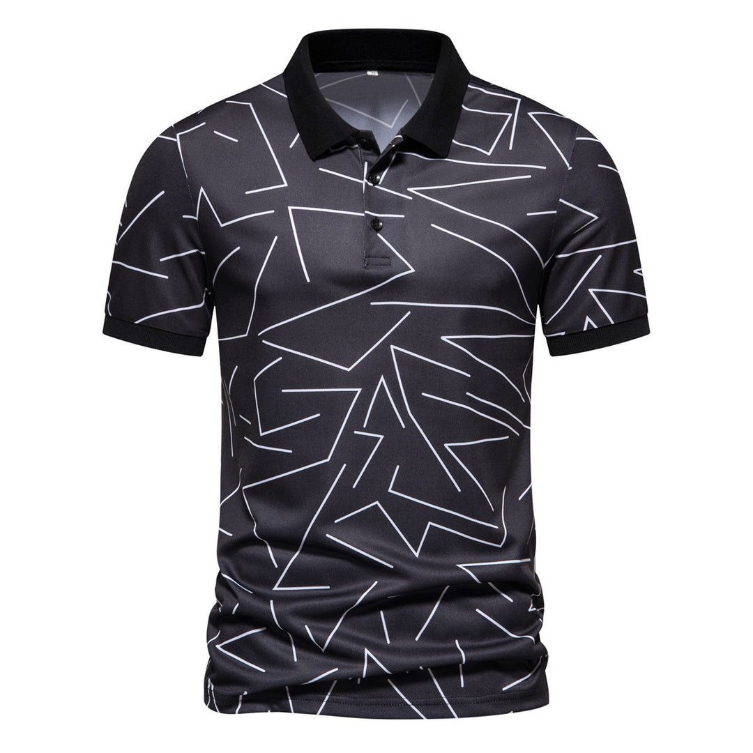 Herren Poloshirt mit modernem Grafikdesign R&B
