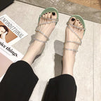 Damen Glamouröse Flachsandalen mit glitzernden Riemchen R&B