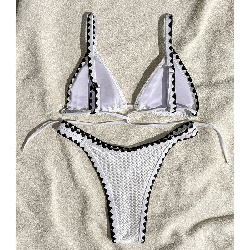 Damen Triangel-Bikini mit raffinierten Kontrastdetails R&B