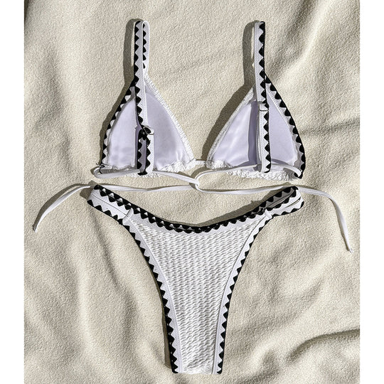 Damen Triangel-Bikini mit raffinierten Kontrastdetails R&B