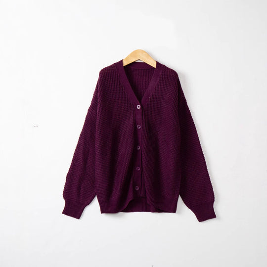 Damen Strickjacke mit strukturiertem Muster und praktischen Knopfdetails R&B