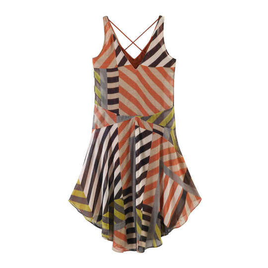 Damen Sommerliches Maxikleid mit modernem V-Ausschnitt und asymmetrischem Schnitt R&B