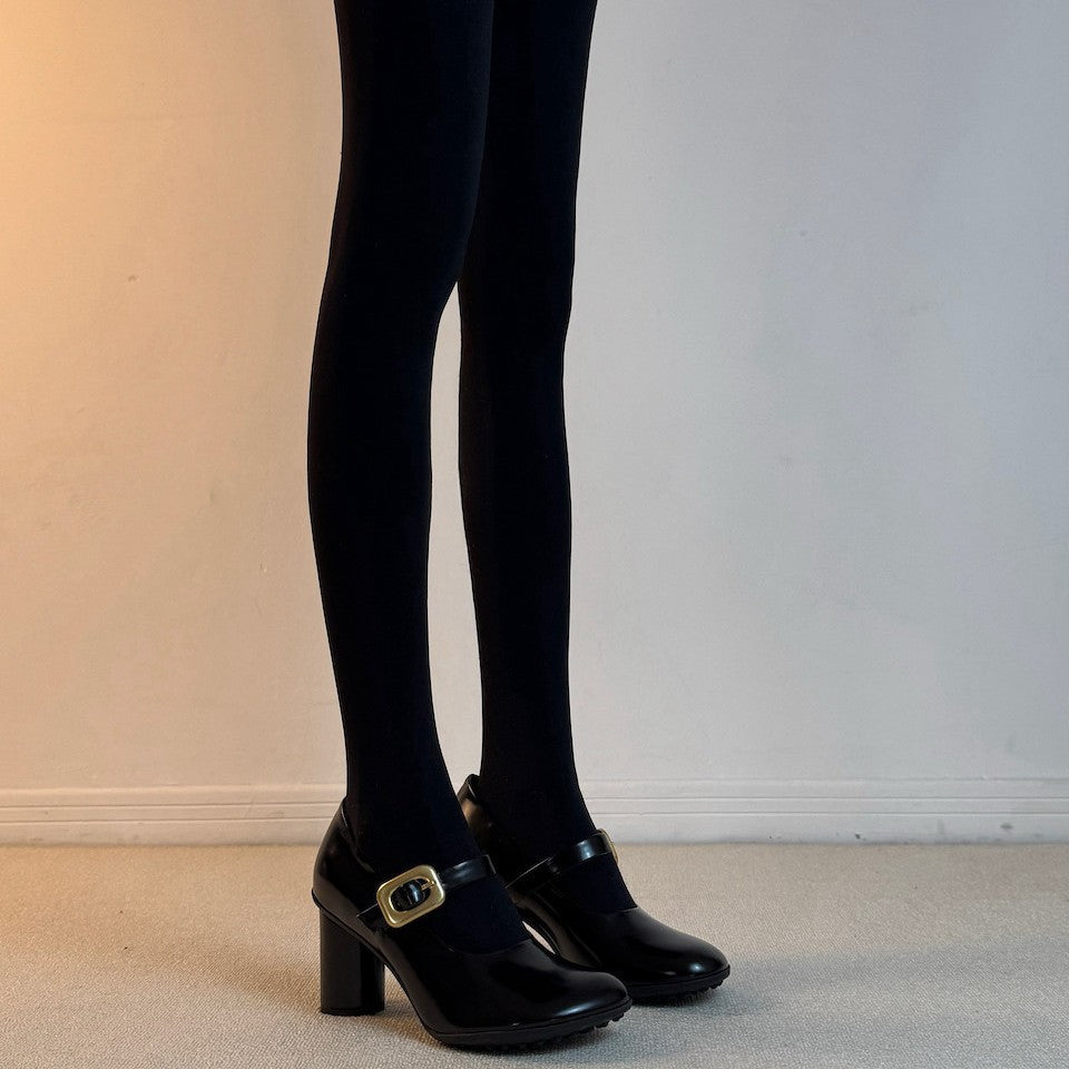 Damen elegante Mary Jane Pumps mit geschmeidigem Leder und trendy Riemchen R&B