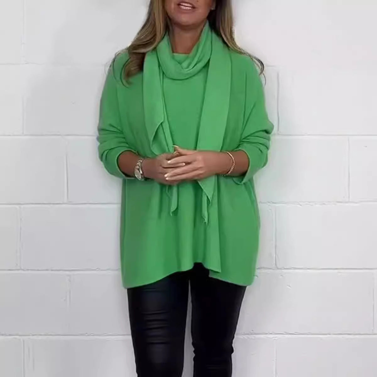 Damen Oversized Strickpullover mit stylischem Rollkragen R&B